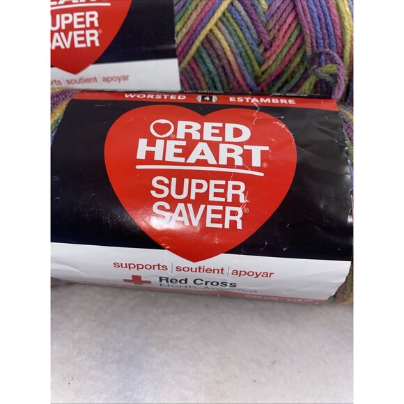 Red Heart Super Saver Yarn 4 Pack Artist Print Count New E300 Scarf Fall Blanket - Picture 3 of 5
